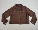 Saint Tropez West Brown Long Sleeve Linen Button Up Jacket Size Large - $23.75