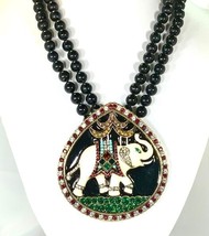 HEIDI DAUS Crystal and Enamel Elephant Pendant Beaded Necklace - $148.50