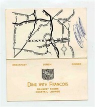 Dine With Francois Advertising Card San Diego California 1950&#39;s - £14.01 GBP