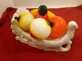 Vintage 5-piece Set Murano Style Hand-Blown Glass Fruit Figurines - £19.49 GBP