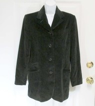 Sz 6 Embassy Row Sportswear Womens Black Cotton Velveteen Soft Short Coat Jacket - £10.35 GBP