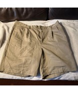 Levi&#39;s Dockers Golf Shorts Mens 36 x 9 Tan Beige Microfiber Dri-Fit Pleated - $16.33