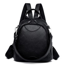 High quality leather backpack women large capacity travel backpack fashion schoo - £39.38 GBP