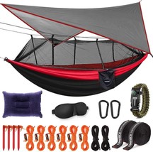 Kinfayv Camping Hammock with Net and Rain Fly - Portable Double Hammock with Bug - £55.32 GBP
