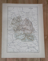 1887 Antique Original Map Of Department Of Lozere Mende / France - £15.22 GBP