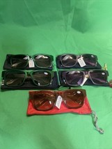 Set Of 5 Readers Reading Sunglasses 3.50 With Pouches JM New York 3 Colo... - $14.85