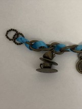 Pre-Owned Disney’s Alice In Wonderland Charm Bracelet Bronze And Blue 8&quot; - £19.91 GBP