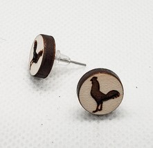Rooster Earrings - Rooster Stud Earrings - Chicken Earrings - CockaDoodleDoo Ear - £11.15 GBP