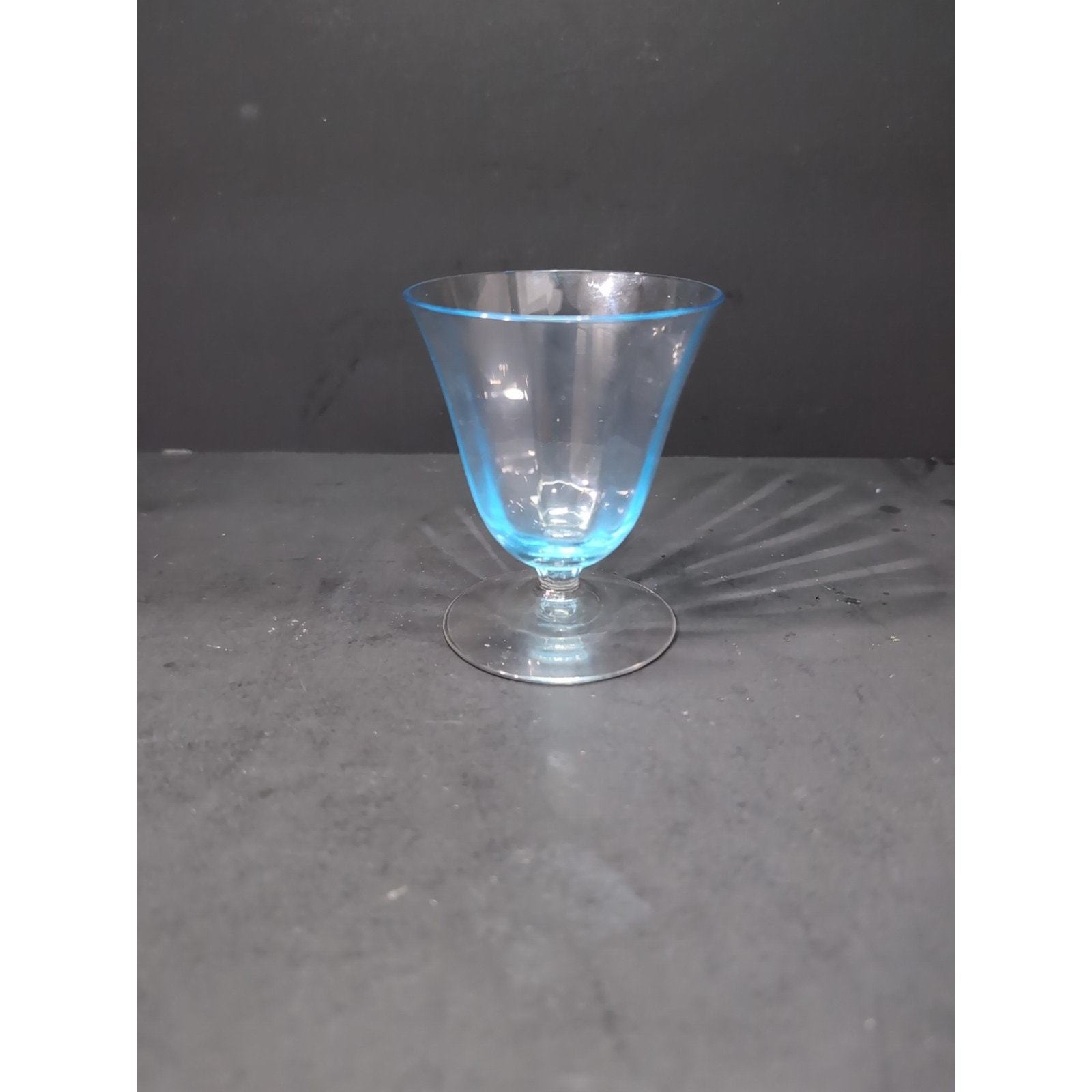 Fostoria Oyster Fruit Cocktail Glass, Azure Optics 3.5&quot;, Vintage Glassware - $11.87