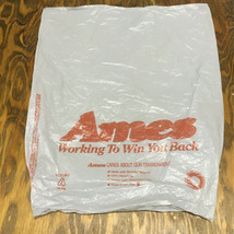 Vintage defunct Ames department store plastic store shopping bag movie p... - $19.75