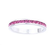 Macys Crystal October Birthstone Stackable Ring in Sterling Silver, Size 5 - £19.14 GBP