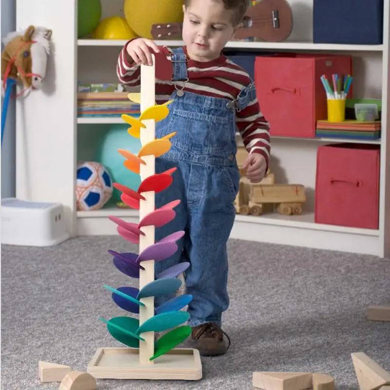 Colorful Tree Marble Ball Run Track Rainbow Musical Tree Learning Educational - £58.30 GBP