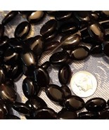 10mm X 14mm Oval BLACK Agate Beads 28+/- Per Strand - $5.94
