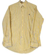 Vintage Ralph Lauren Mens Shirt Yellow Blue Stripe Button Down Custom Fi... - £17.26 GBP