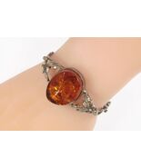 Vintage Sterlingsilber Bernstein Und Blätter Armband 24.8g - €453,40 EUR