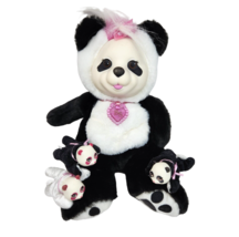 Panda Bear Surprise Black + White Poppi W 3 Babies Stuffed Animal Plush Toy 2016 - $65.55