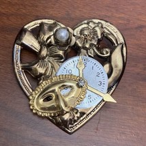 Steampunk Heart Mask Masquerade Cinderella Juliet Pin Brooch 2.5 x 2.25&quot; - £14.21 GBP