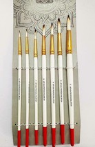 Lot 7 Assorted Round White Brown Hair Artist Synthetic Painting Brush Se... - $23.80