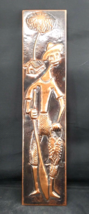Hand Made Plaque Fisherman Copper Repousse Relief Mid Century Modern - £25.31 GBP