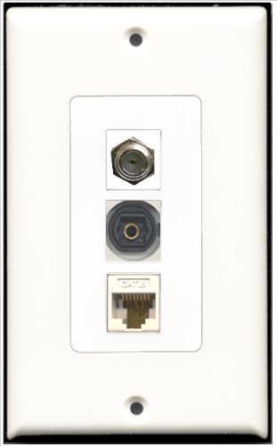 thumbnail image 2 of RiteAV 2-Port Coax Cable TV Wall Plate - F-Type, Dual Gang, Tool-Less Installation 2 of 13