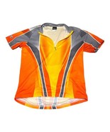 Louis Garneau Orange Bicycle Jersey Size Medium Cycling Back Pockets Ath... - $15.19