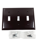 Wall Plate Plastic Three Gang Three Toggle without Line, Brown - $7.91