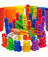 Rainbow Stacking Bears With Matching Sorting Cups 69 Piece Toys_And_Game... - £25.44 GBP