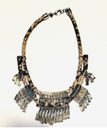 BANANA REPUBLIC ~ SILVER TONE MULTI CHAIN STATEMENT SNAKE LIKE COLLAR NE... - $33.90 CAD