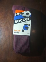 Soccer Youth Socks Maroon Size 6-8 1/2 - £14.59 GBP