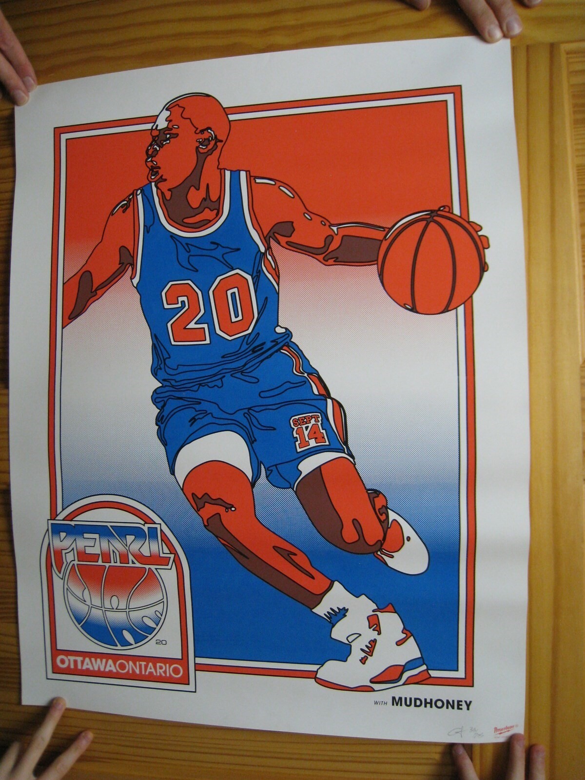 Pearl Jam Poster Signed Numbered Mudhoney Ontario Basketball Player - $270.00
