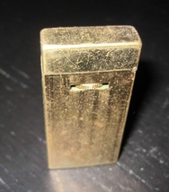 Vintage SLIM LINE Foreign Brass Tone Gas Butane Flip Top Lighter - $4.99