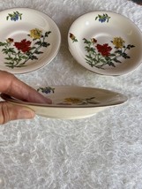 Vintage Ma Lin The Heirloom Collection 3 Saucers USA Made Silver Edge Bo... - $91.64 MXN