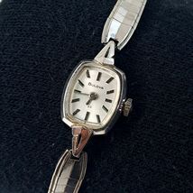 Vintage Bulova watch 23 jewels 10K white gold bracelet ladies women's RG... - $139.00