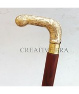 Vintage Designer Brass Handle Antique Style Victorian Cane Wooden Walkin... - £30.88 GBP