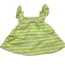 First Impressions Green Stripe Terry Peplum Top 0-3 Month New - £7.79 GBP