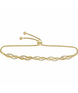 10k Yellow Gold Womens Round Diamond Bolo Fashion Bracelet 1/2 Cttw - £592.12 GBP
