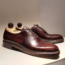 New Handmade men chocolate brown shoes, men dress formal shoes, pure leather sho - £113.77 GBP