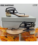 Jessica Simpson, Gerety, Sandals, Black, Gold, Studded, 8M, Pre-Owned w/... - $61.74 CAD
