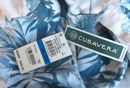 Cubavera NWT XL Hawaiian Shirt Blue Beige Ferns Fronds Bright White Cancun - $44.54