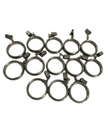 Lot 13 Silver Colored Metal Cafe Curtain Drapery Rings Clips 1 5/8&quot; Inner - $11.88