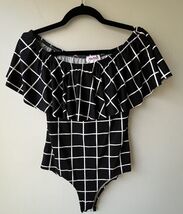 Madrag Bodysuit for Women Off The Shoulder Black and White Size M - $10.88