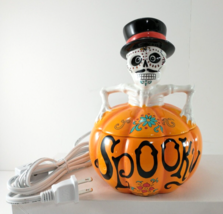 Scentsy Spooky Pumpkin Skeleton Halloween Wax Warmer Harvest Collection Unused! - £81.15 GBP