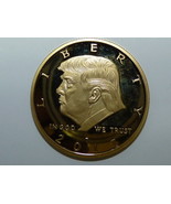 Gold-Plated Liberty Medal of President Trump, 45th President of the US, ... - £55.28 GBP