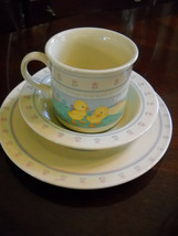 * 1984 Hallmark Baby Heirloom Vintage 3 Piece Cup Bowl Plate Lamb Rabbit... - £12.53 GBP