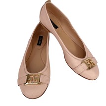 Escada Ballet Flats Pale Pink 36 Gold Tone Hardware Italy - $59.99