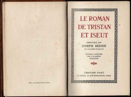 Le Roman de Tristan et Iseult Ouvrage Couronne Bedier 1924 - £81.20 GBP
