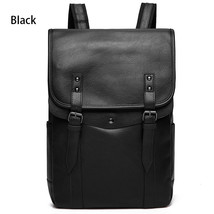 Multifunction Solid Leather Backpack Men Business Computer Back Pack Man Casual  - £69.08 GBP