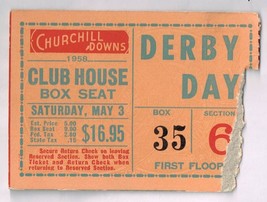 1958 Kentucky Derby Ticket Stub Tim Tam Winner - £383.74 GBP