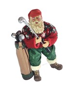 VINTAGE Santa Claus with Golf Clubs snowflake sweater Band Creations - $40.49 CAD