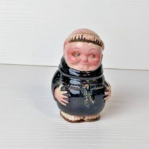 Vintage Monk Friar Padre Pepper Shaker Japan Brown Drip Glaze - £3.94 GBP